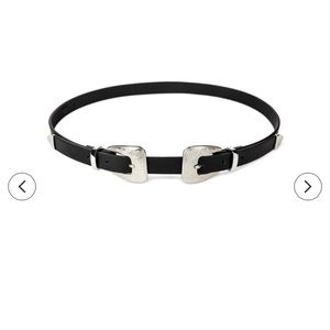 Black double buckle belt